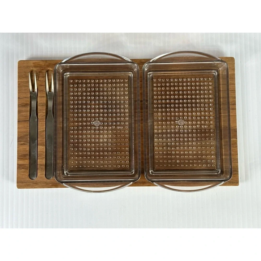 Vintage‎ Genuine Burma Teak Serving Set 5 Piece Made In Denmark Savoury Set NIB